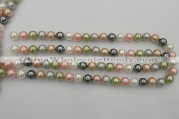 CSB331 15.5 inches 10mm round mixed color shell pearl beads