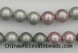 CSB341 15.5 inches 10mm round mixed color shell pearl beads