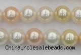 CSB350 15.5 inches 12mm round mixed color shell pearl beads