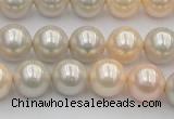 CSB351 15.5 inches 12mm round mixed color shell pearl beads