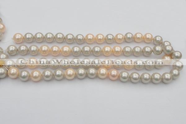 CSB351 15.5 inches 12mm round mixed color shell pearl beads