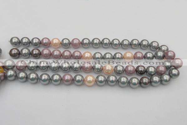 CSB365 15.5 inches 12mm round mixed color shell pearl beads