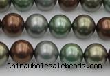 CSB367 15.5 inches 12mm round mixed color shell pearl beads