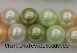 CSB379 15.5 inches 14mm round mixed color shell pearl beads