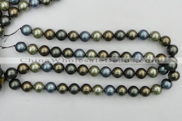 CSB384 15.5 inches 14mm round mixed color shell pearl beads