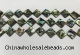 CSB4120 15.5 inches 12*12mm diamond abalone shell beads wholesale