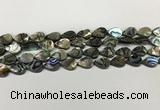 CSB4135 15.5 inches 8*12mm flat teardrop abalone shell beads