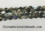 CSB4136 15.5 inches 10*14mm flat teardrop abalone shell beads