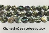 CSB4173 15.5 inches 18*18mm coin abalone shell beads wholesale