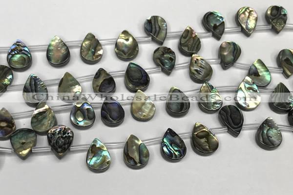 CSB4186 Top drilled 10*14mm flat teardrop balone shell beads