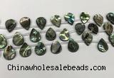 CSB4187 Top drilled 12*16mm flat teardrop balone shell beads