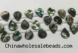 CSB4188 Top drilled 13*18mm flat teardrop balone shell beads