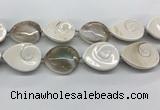 CSB4505 15.5 inches 28*38mm - 32*42mm teardrop shell beads wholesale