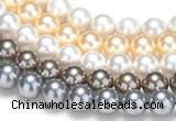 CSB48 16 inches 10mm round shell pearl beads Wholesale