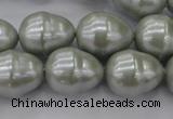 CSB571 15.5 inches 16*19mm whorl teardrop shell pearl beads