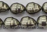CSB572 15.5 inches 16*19mm whorl teardrop shell pearl beads