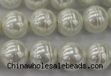 CSB620 15.5 inches 14mm whorl round shell pearl beads