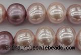 CSB693 15.5 inches 13*15mm oval mixed color shell pearl beads