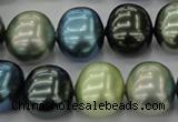 CSB719 15.5 inches 16*19mm oval mixed color shell pearl beads