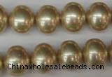 CSB802 15.5 inches 13*15mm oval shell pearl beads wholesale