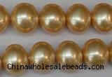 CSB803 15.5 inches 13*15mm oval shell pearl beads wholesale