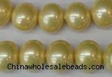 CSB808 15.5 inches 13*15mm oval shell pearl beads wholesale