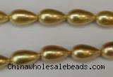 CSB857 15.5 inches 8*14mm teardrop shell pearl beads wholesale