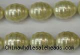 CSB887 15.5 inches 13*16mm whorl teardrop shell pearl beads wholesale