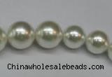 CSB920 15.5 inches 8mm - 14mm round shell pearl beads wholesale