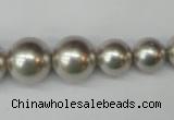 CSB921 15.5 inches 8mm - 14mm round shell pearl beads wholesale