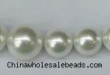 CSB930 15.5 inches 8mm - 16mm round shell pearl beads wholesale