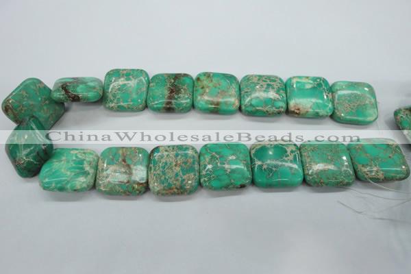 CSE108 15.5 inches 25*25mm square dyed natural sea sediment jasper beads