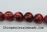 CSE164 15.5 inches 14mm round dyed natural sea sediment jasper beads