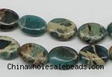 CSE5011 15.5 inches 10*14mm oval natural sea sediment jasper beads