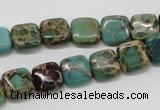 CSE5018 15.5 inches 10*10mm square natural sea sediment jasper beads