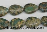 CSE5029 15.5 inches 13*18mm flat teardrop natural sea sediment jasper beads