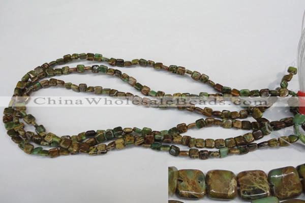 CSE5037 15.5 inches 6*6mm square natural sea sediment jasper beads