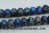 CSE52 15.5 inches 8*10mm rondelle dyed natural sea sediment jasper beads