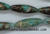 CSE80 15.5 inches 10*30mm rice dyed natural sea sediment jasper beads