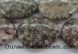 CSF04 15.5 inches 22*30mm flat teardrop shell fossil jasper beads