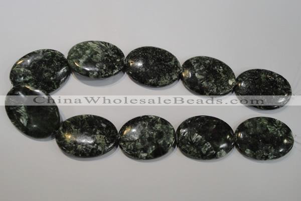 CSH138 15.5 inches 30*40mm oval natural seraphinite gemstone beads
