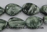 CSH51 15*20mm flat teardrop natural seraphinite gemstone beads