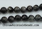 CSI01 15.5 inches 8mm round silver scale stone beads wholesale