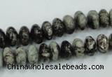 CSI05 15.5 inches 5*10mm rondelle silver scale stone beads wholesale