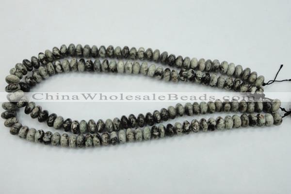 CSI05 15.5 inches 5*10mm rondelle silver scale stone beads wholesale