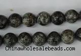 CSI12 15.5 inches 8mm round silver scale stone beads wholesale