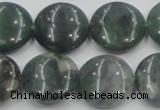 CSJ202 15.5 inches 20mm flat round serpentine jade gemstone beads