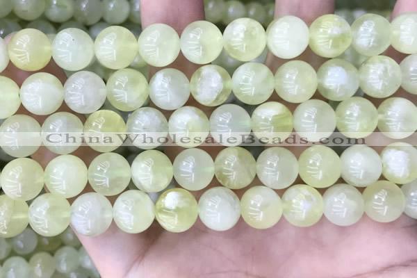CSJ313 15.5 inches 8mm round serpentine new jade beads