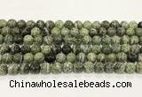 CSJ508 15.5 inches 8mm round green silver line jasper beads wholesale