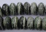 CSJ93 15.5 inches 10*20mm faceted rondelle green silver line jasper beads